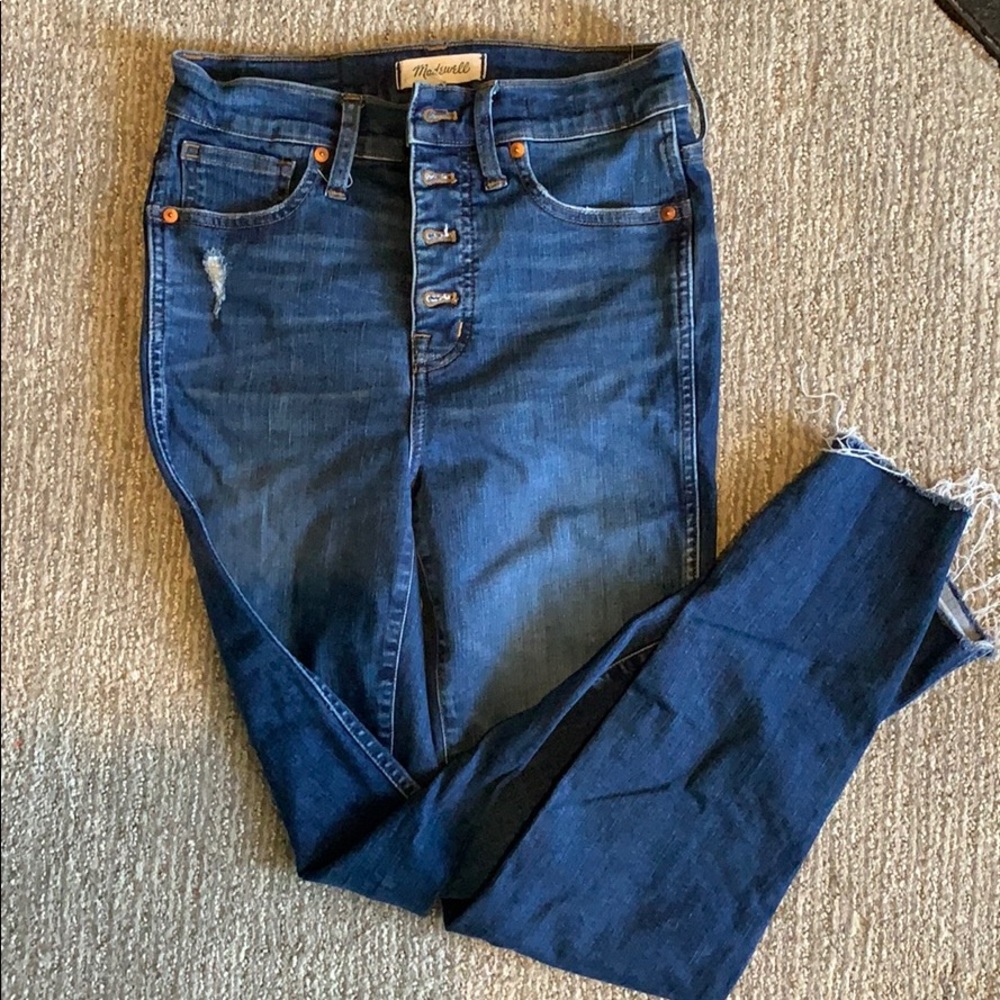 Madewell 10” high rise skinny with button fly